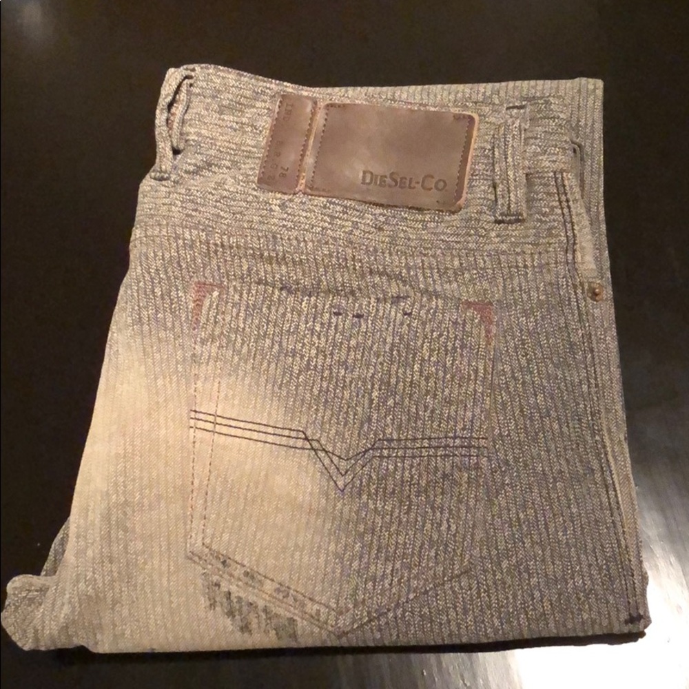 Diesel distressed slim straight jeans